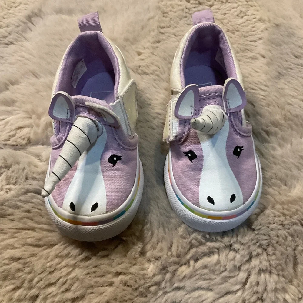Vans Asher V‎ Unicorn Sneakers Size 4 Infant Purple
